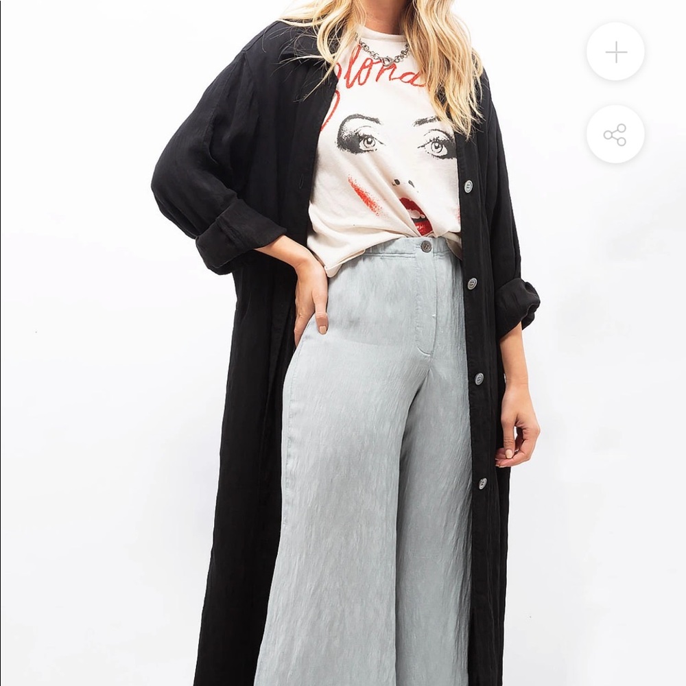 Allegra black long relaxed fit trench style jacket